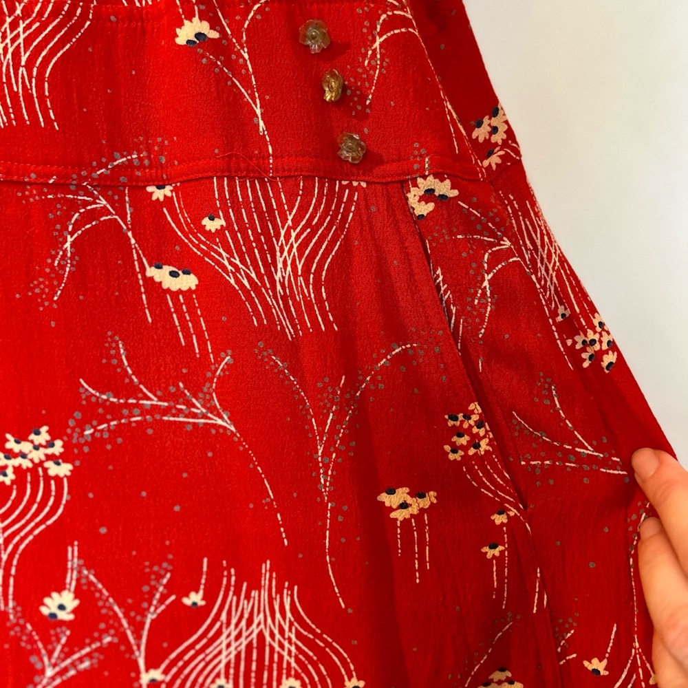 Red Dropped-Waist Short Collette Dress - Picture 10 of 13